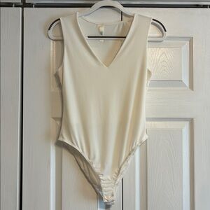 Chic Cream V-Neck Bodysuit